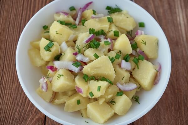 Rezept für Schwäbischer Kartoffelsalat mit spanischem Olivenöl